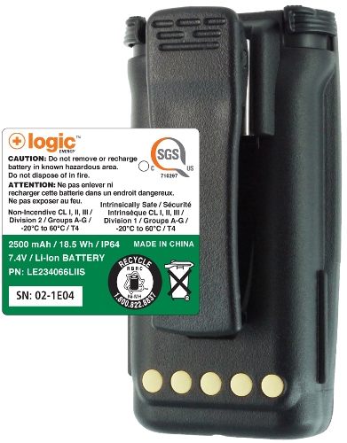 Intrinsically Safe Replacement Battery For Harris Xg 75p Xg 75 2500 Mah 18 5 Wh Li Ion